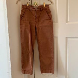 Everlane Straight Leg Crop Pants in Cocoa Brown
